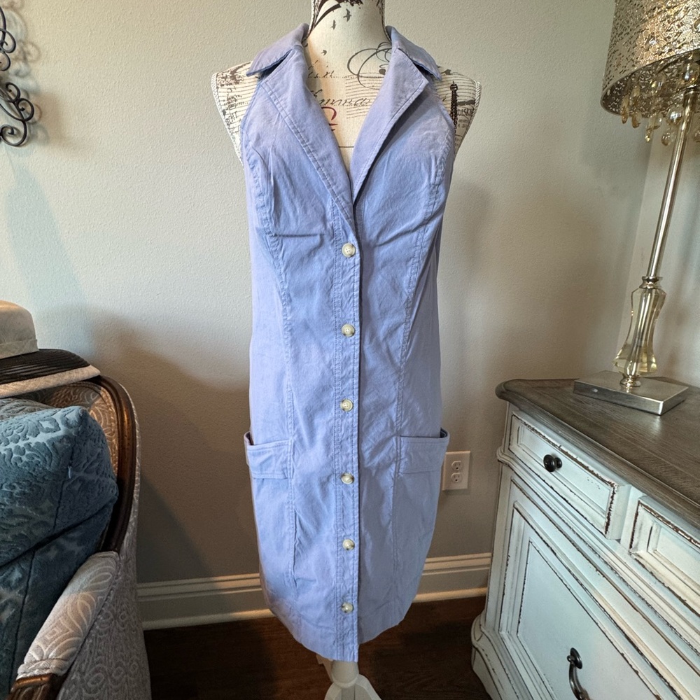 Anthropologie Light Blue Button-Down Dress